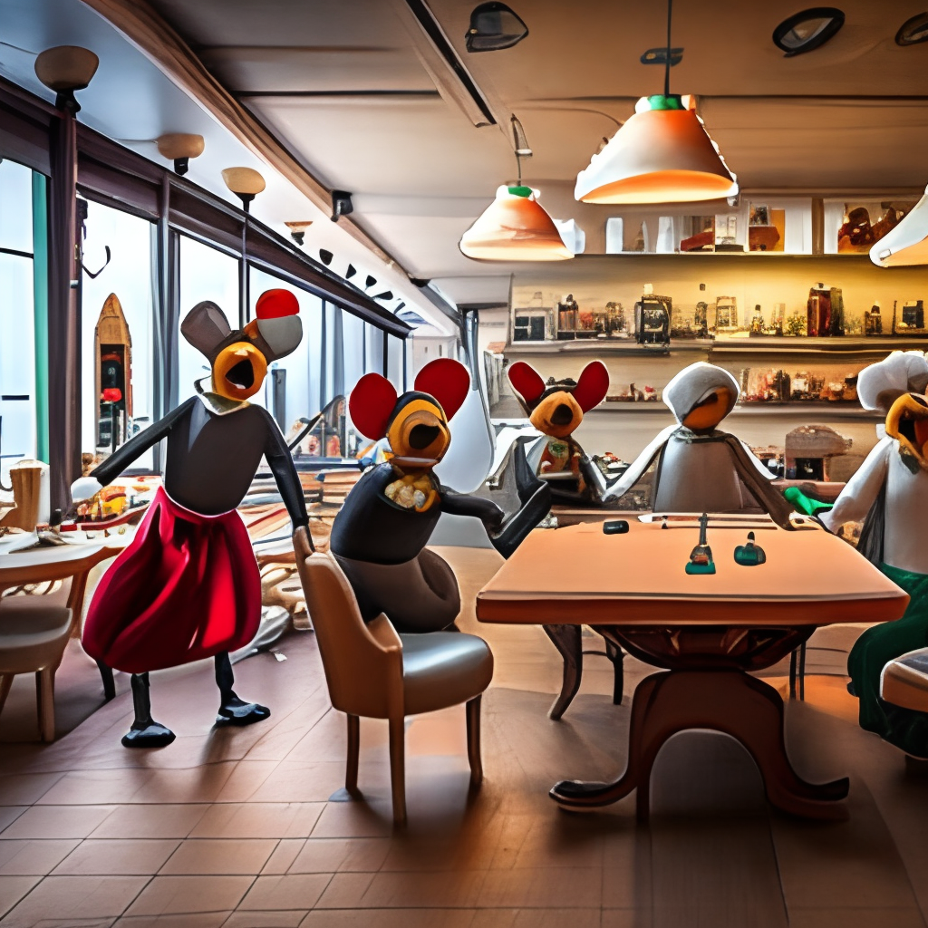 the mouse dance in cafe