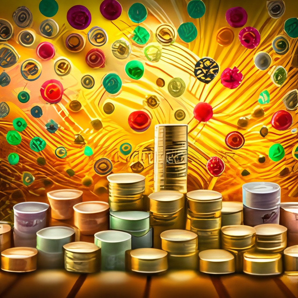 alot of dollars with golden background