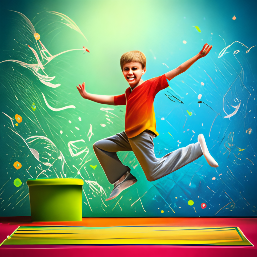 Dancing boy illusion colourful 