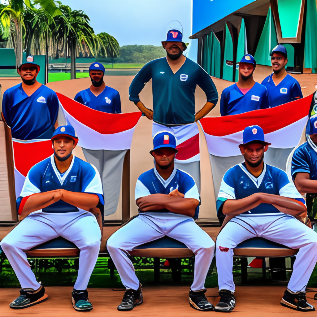 La imagen muestra el equipo de baseball de la República Dominicana en el clásico mundial