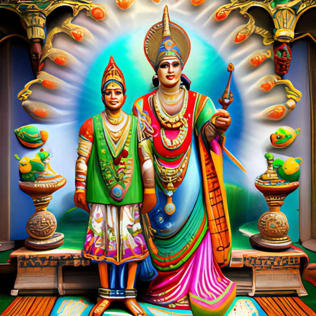 Shree Hari Vishnu ji with his Mata Laxmi 