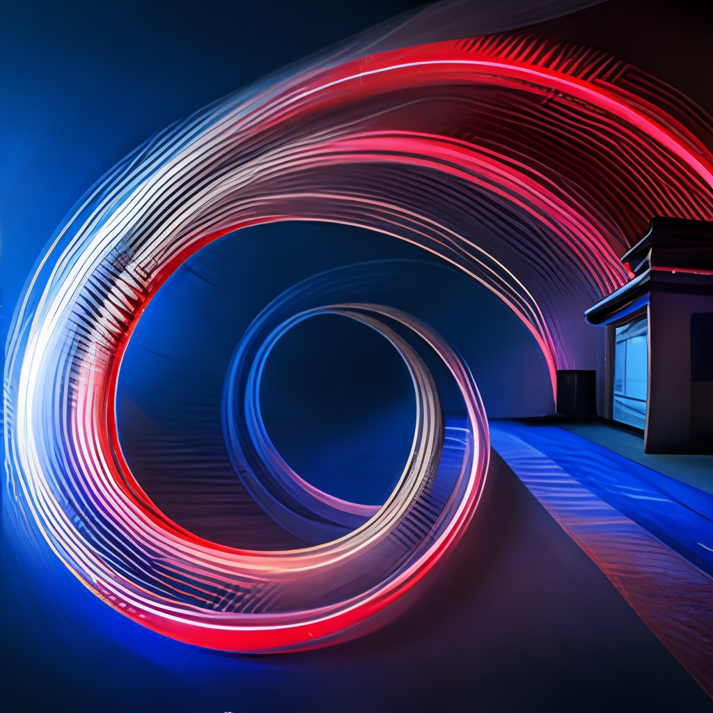 twist the blue and red tape into a spiral