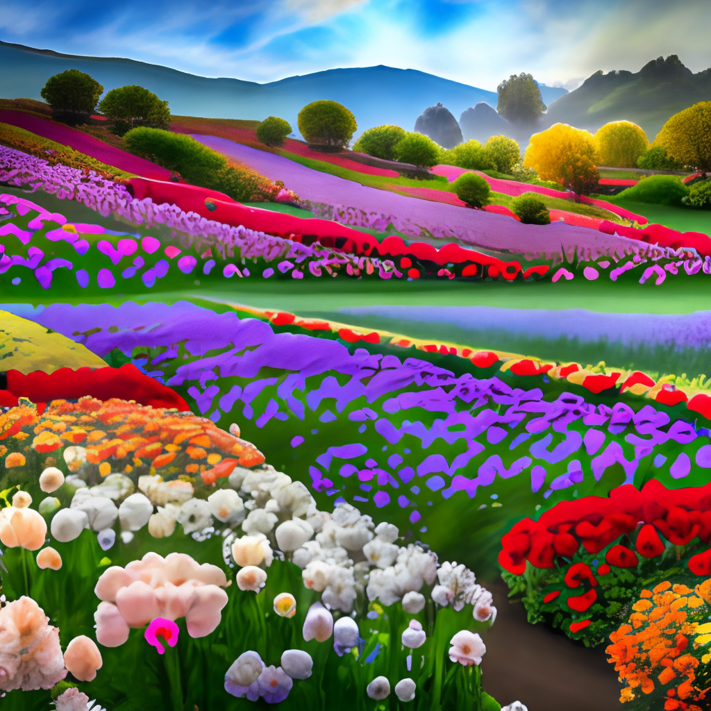 Create a video that showcases the beauty of flower fields, with footage of flowers in different colors and shapes. The footage should be edited in a way that highlights the vibrancy and beauty of the flowers, with slow-motion shots and close-ups that showcase the intricate details of each petal. The overall mood of the video should be one of joy, wonder, and appreciation for the natural world.