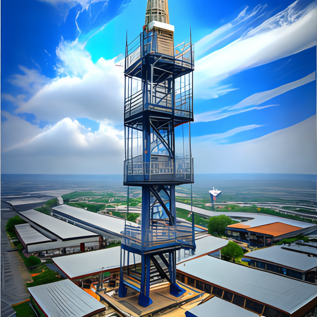 la imagen muestra una torre gigante de telecomunicaciones,full hd,16k,ultra detallada,realista