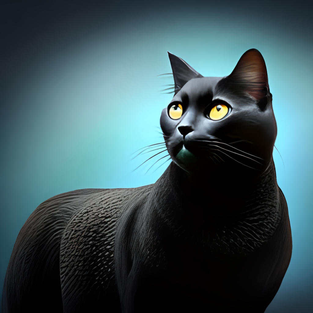 A noble black cat