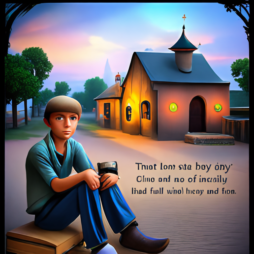 Once upon a time, there was a boy named Alex who lived in a small village. Alex was a lonely boy, and he spent most of his time by himself. He had no friends to play with, and he often felt sad and unhappy.