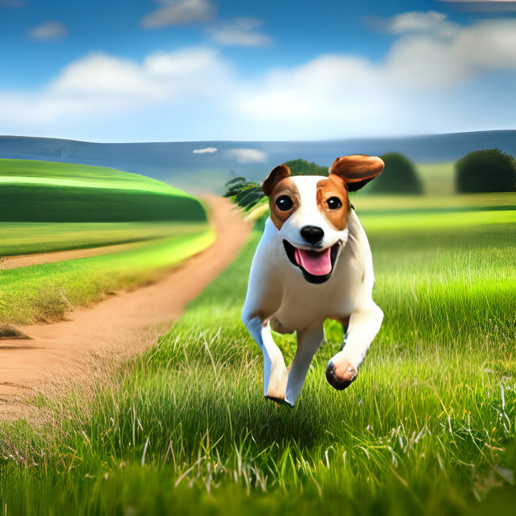 a dog is running