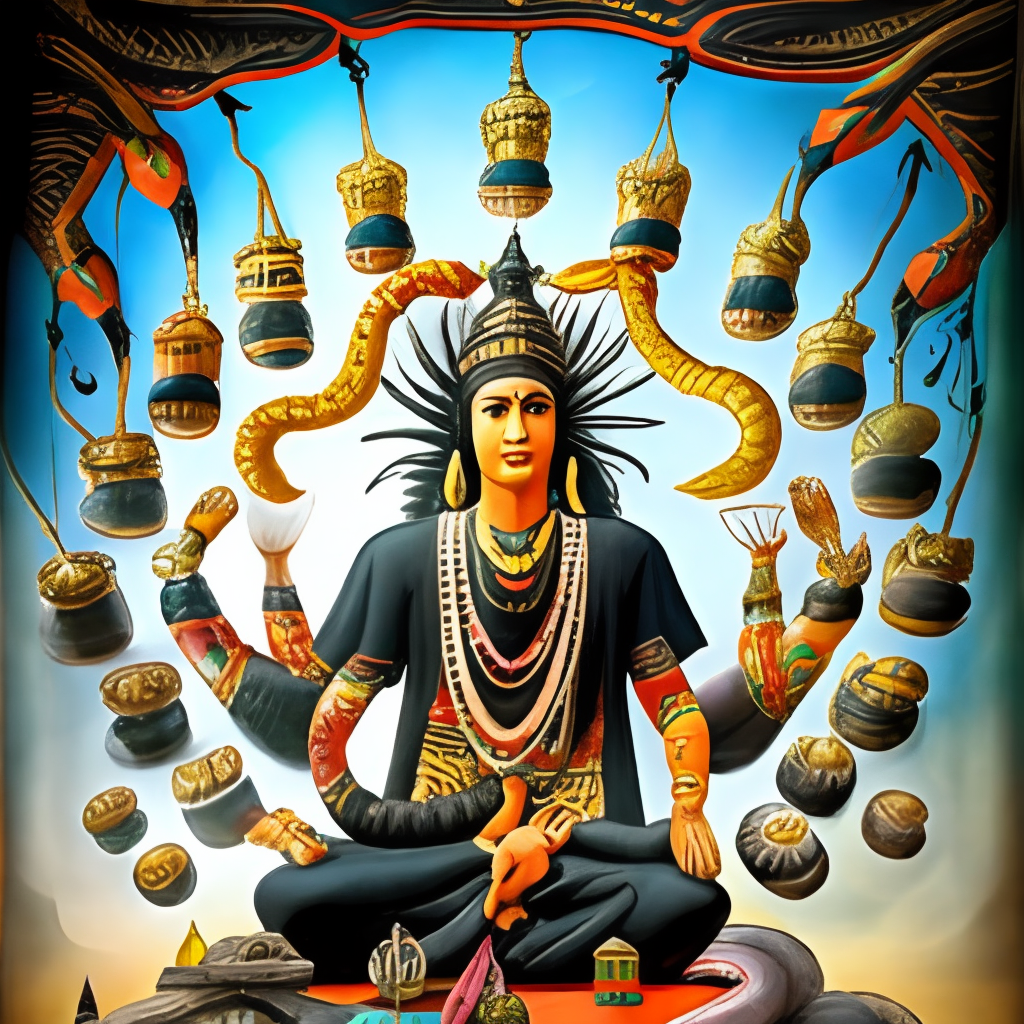 Lord Shiva between snakes
