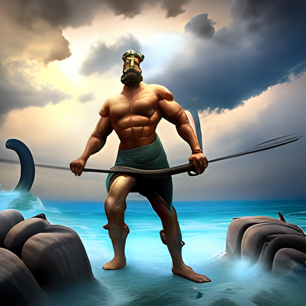 zeus fight atlas in the sea