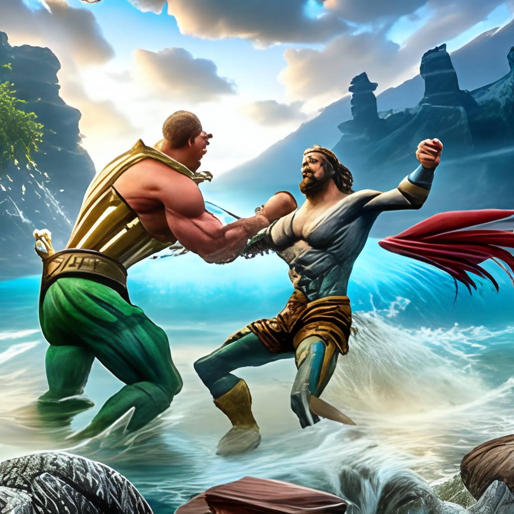 a atlas god fight with Aquaman