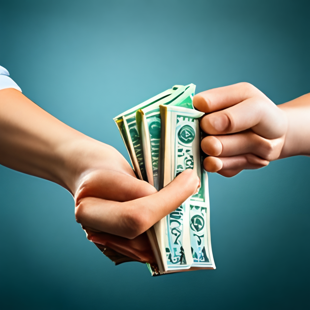 well defined hand holding many dollars