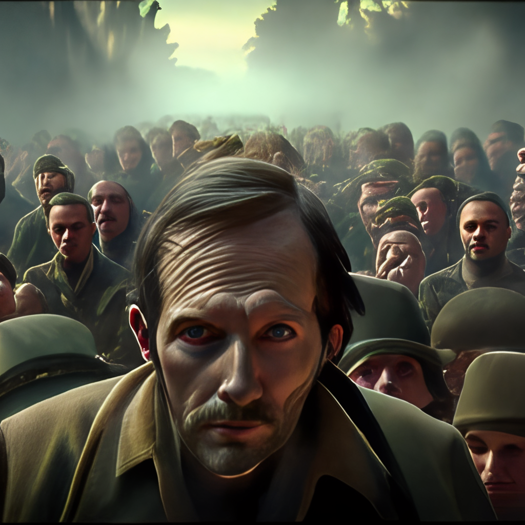 la imagen muestra el rostro en primer plano de un army luchando contra civiles a el estilo the the walking serie,full hd,16k,HBO style,hiper detalllado,3/4 portrait