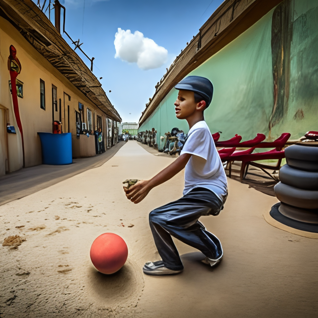 Un niño jugando pelota