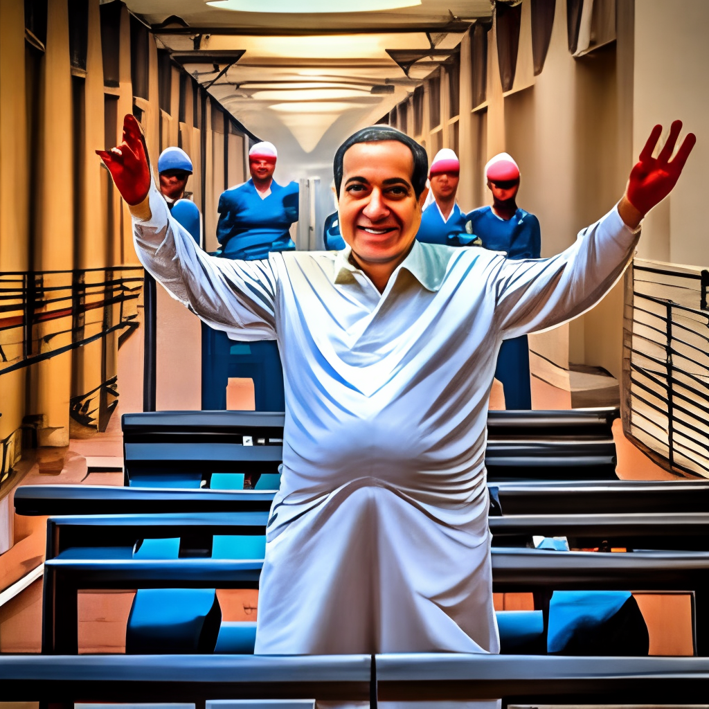 The Egyptian prisedent Abdel fatah elsisi as a prisoner in the gail 