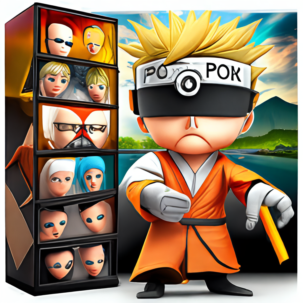 Naruto blind box, POPMART style, best quality, photorealistic