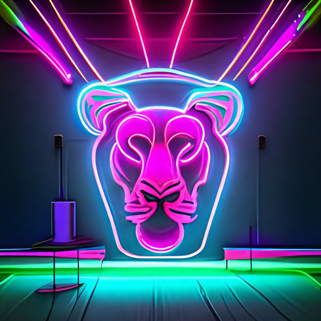 Lions art neon