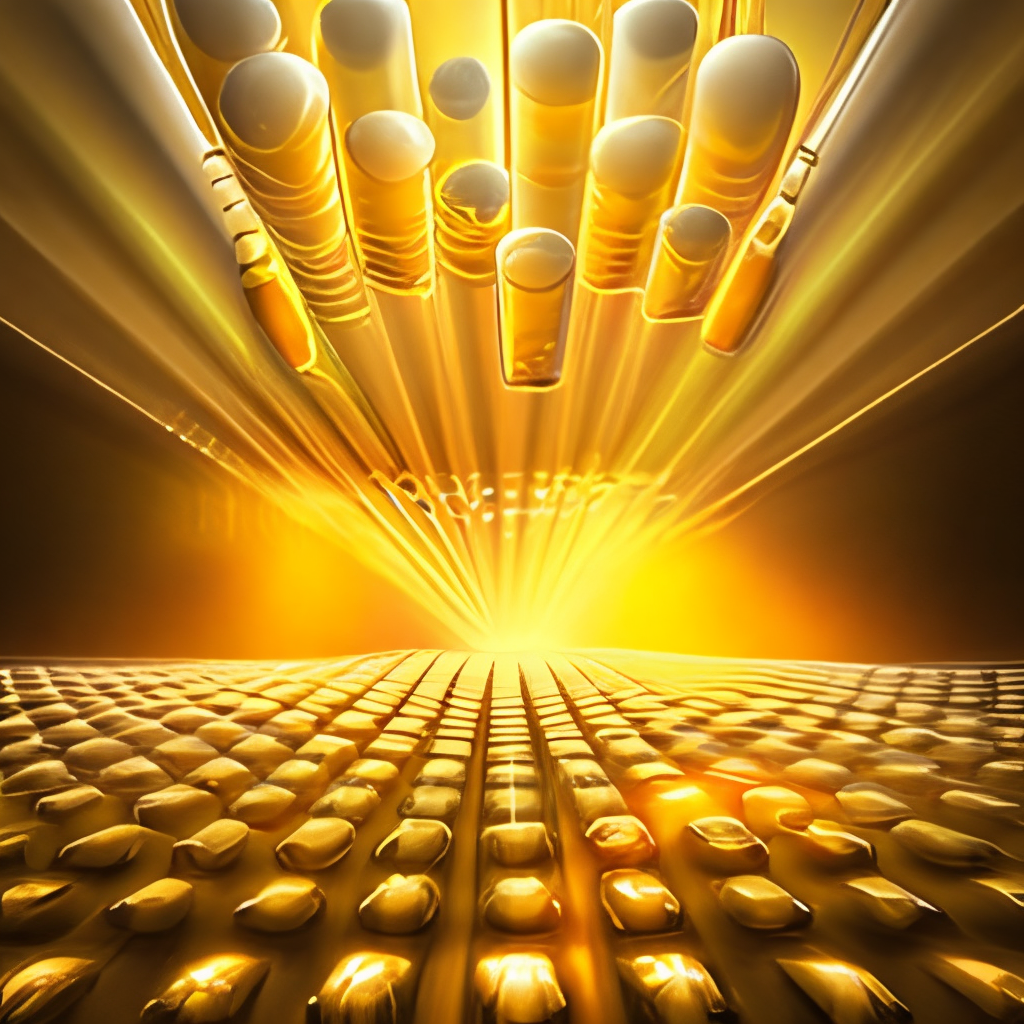 money irradiating golden lights