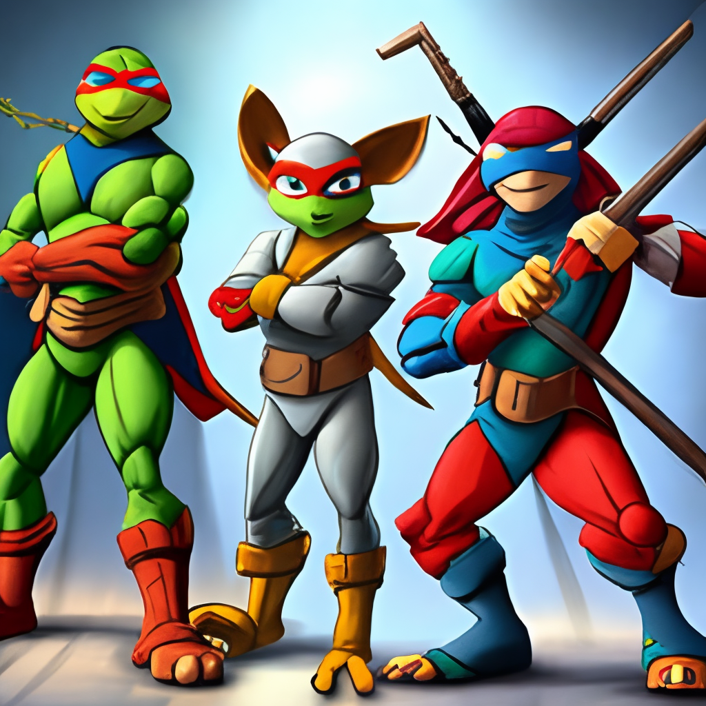 Splinter and ninja turtles
