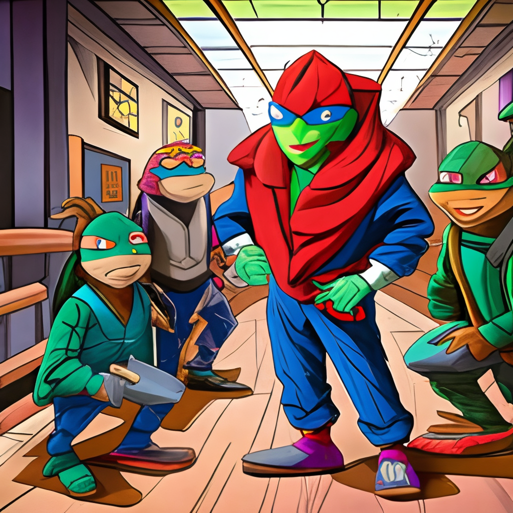 Splinter with ninja turtles