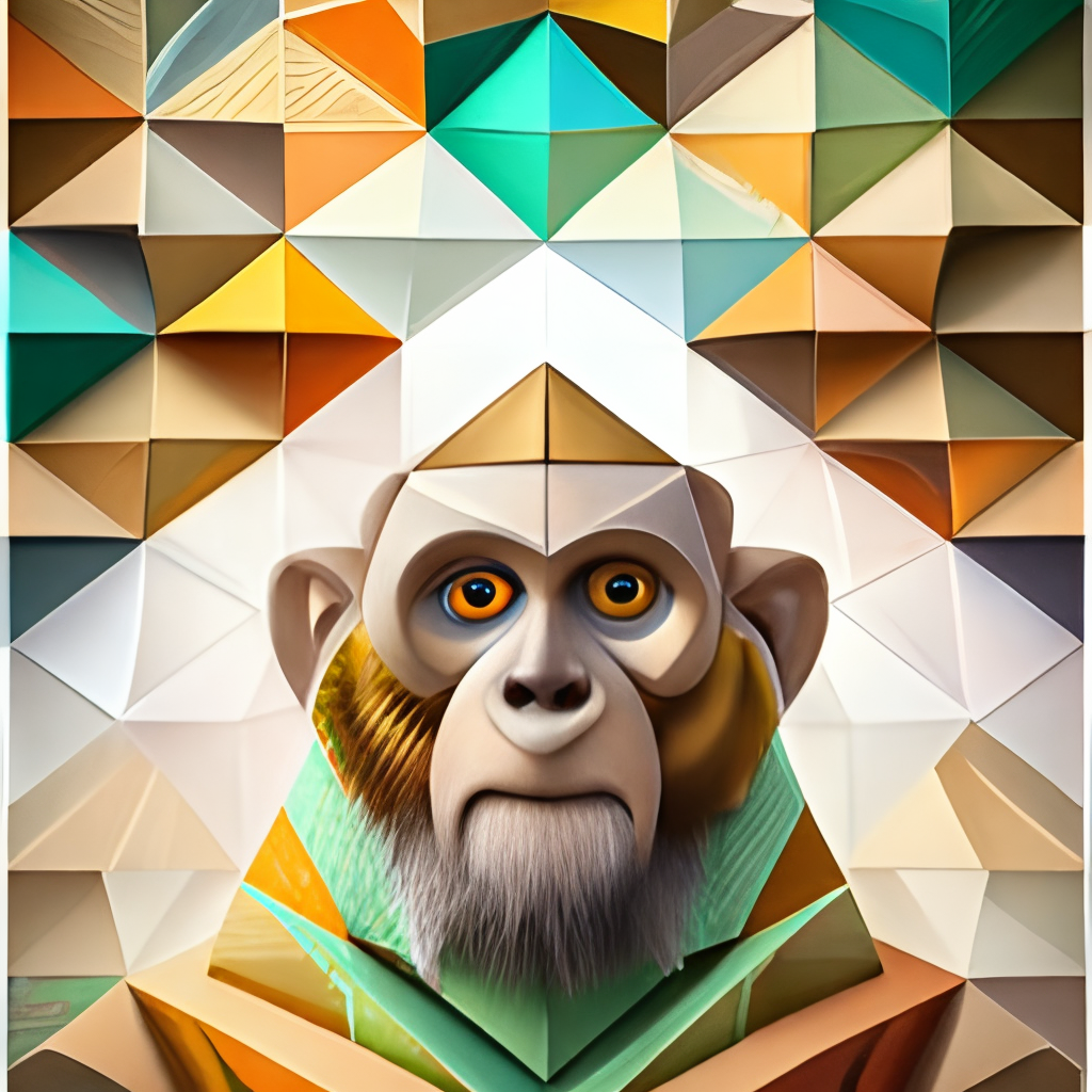monkey in geometric shape