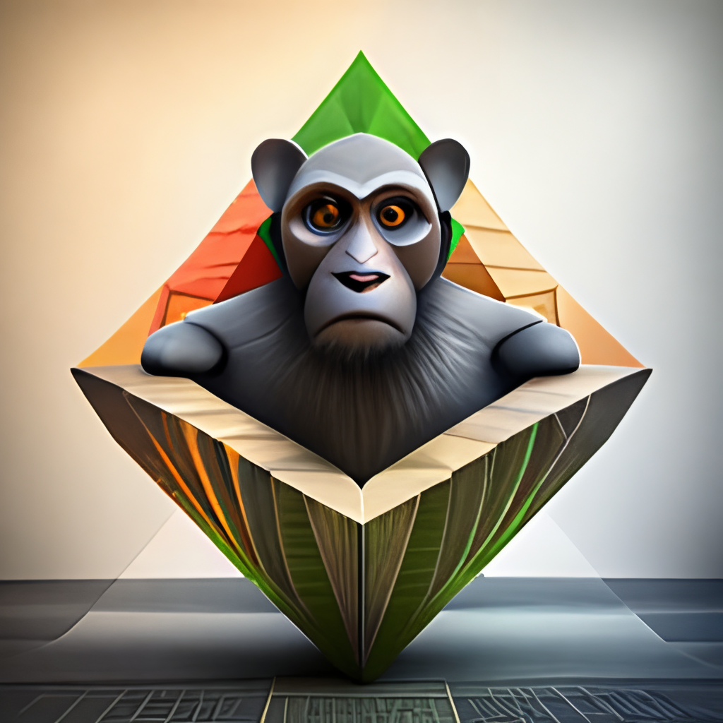 monkey in geometric shape