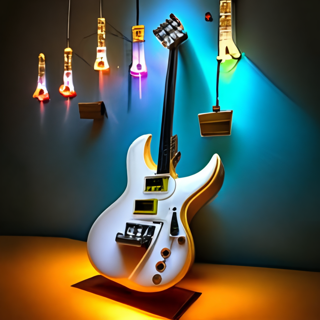 electric guitar night lights rock
