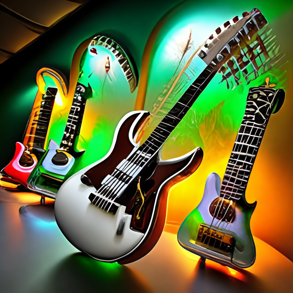 electric guitar night lights rock playing
