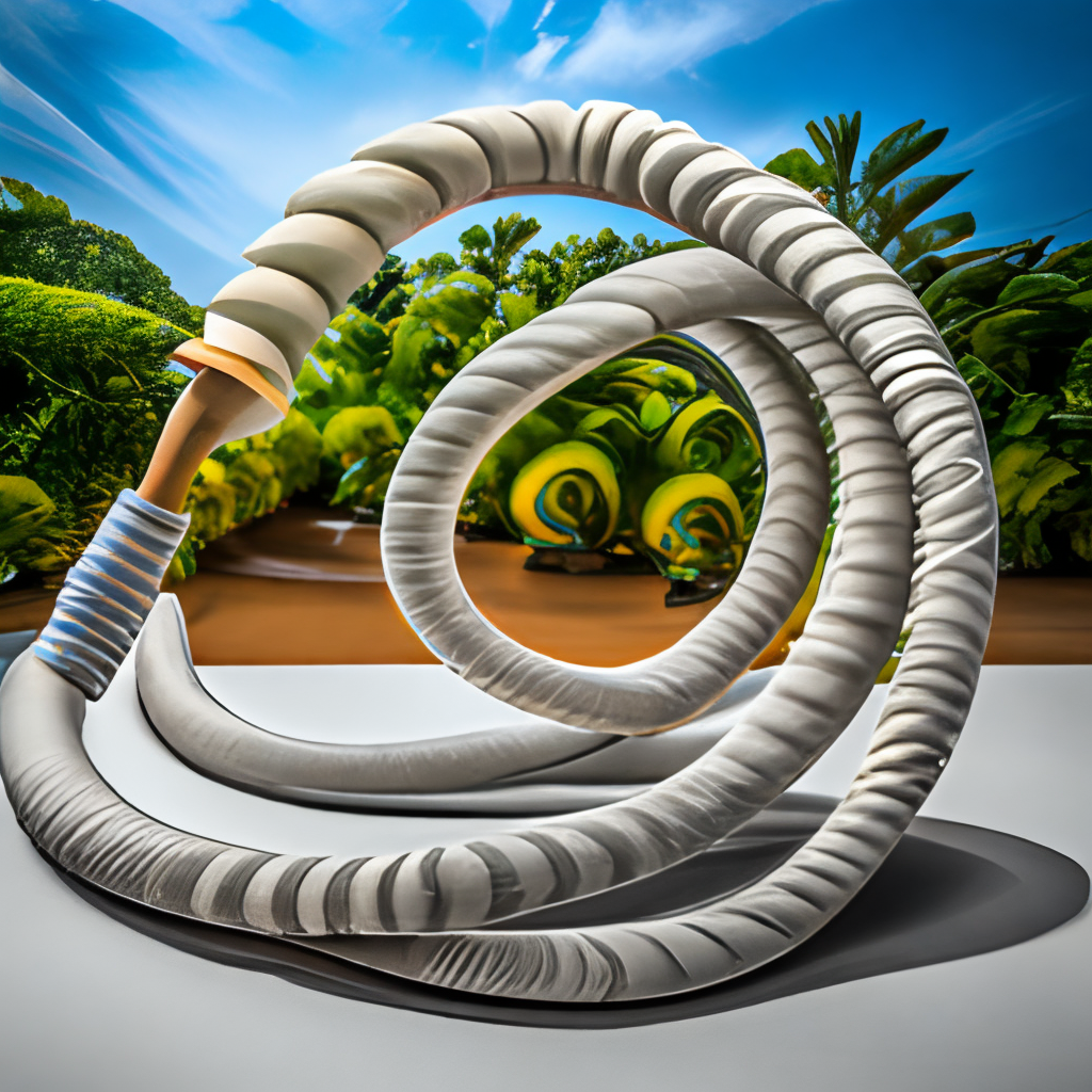 Rerolling **It is a product photo of garden hose. The garden hose is swirling mid-air like a spiral shape. Situated in white empty background.** - <@601414154938744832> (Waiting to start)