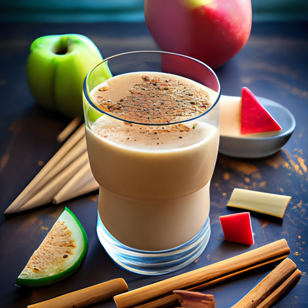 a delicious smoothie with a blend of fresh watermelon and apple slices, topped with a sprinkle of cinnamon