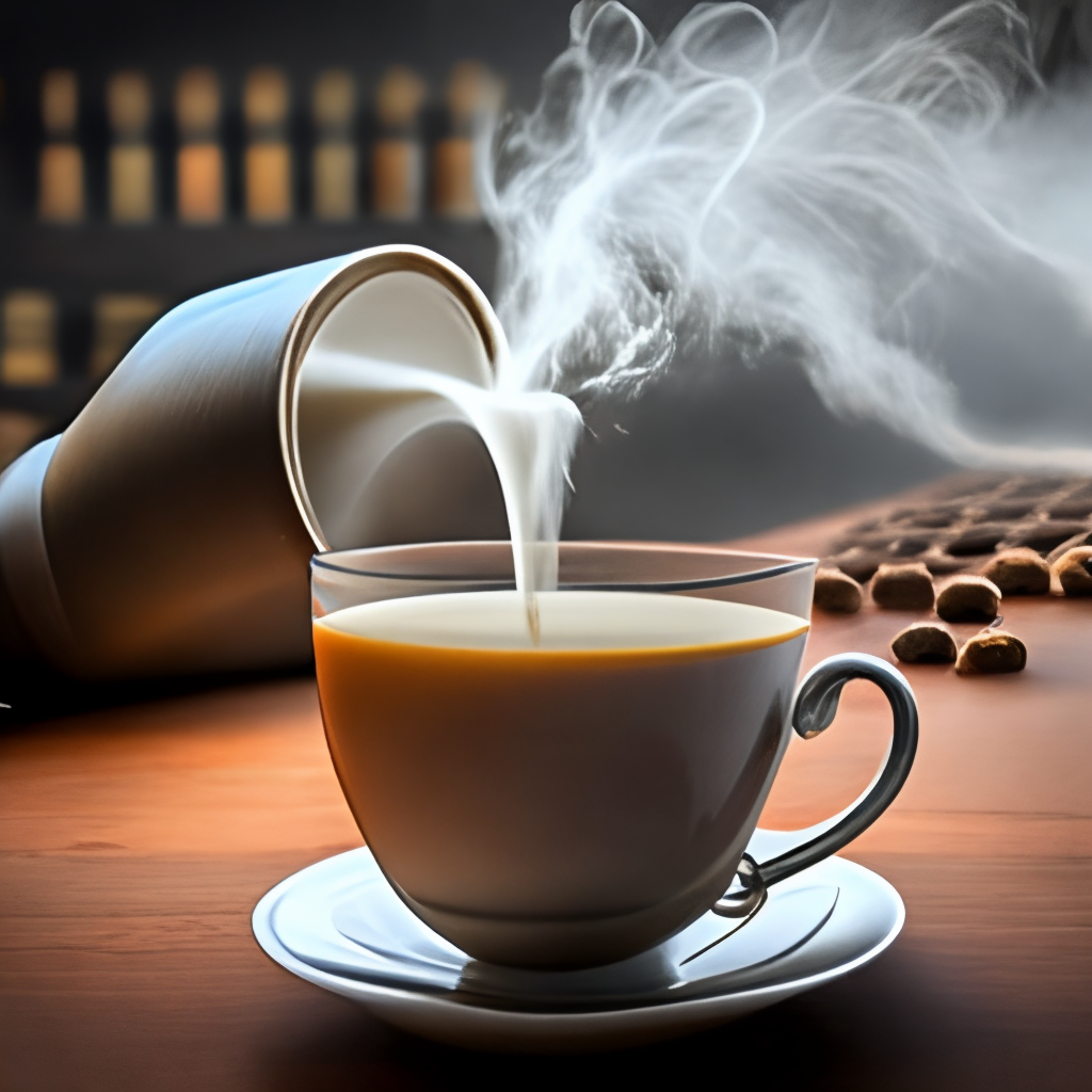 a hot cup of chai with steam rising from the cup