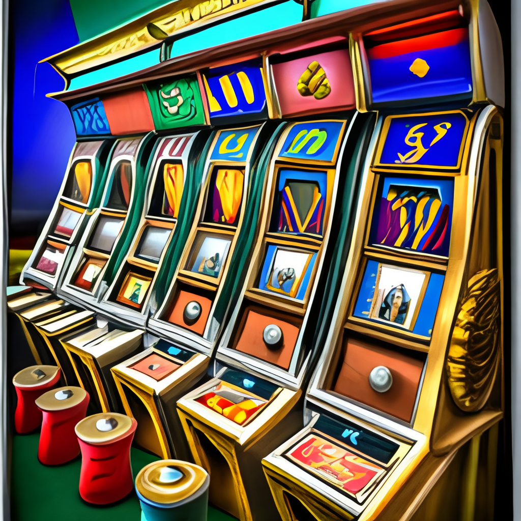 A retro-style slot machine front perspective