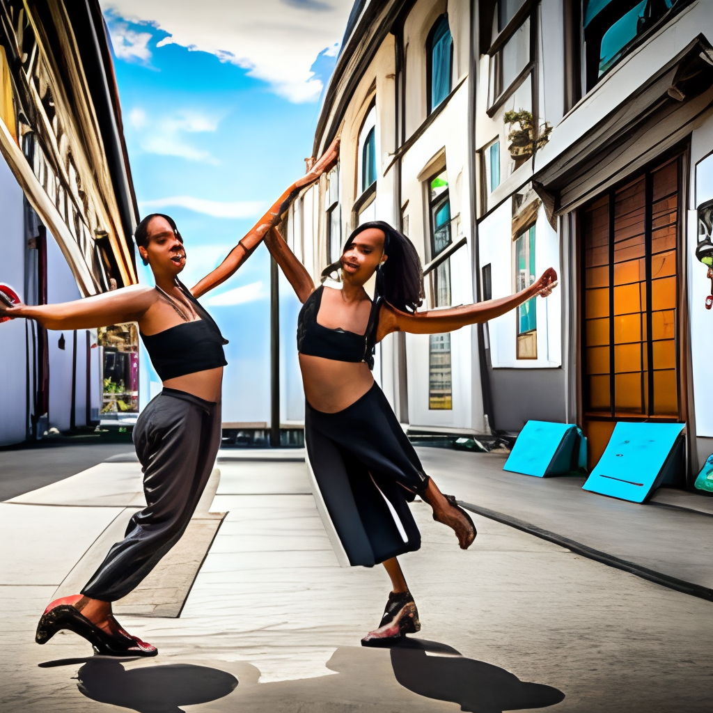 Double nees dance in The streets