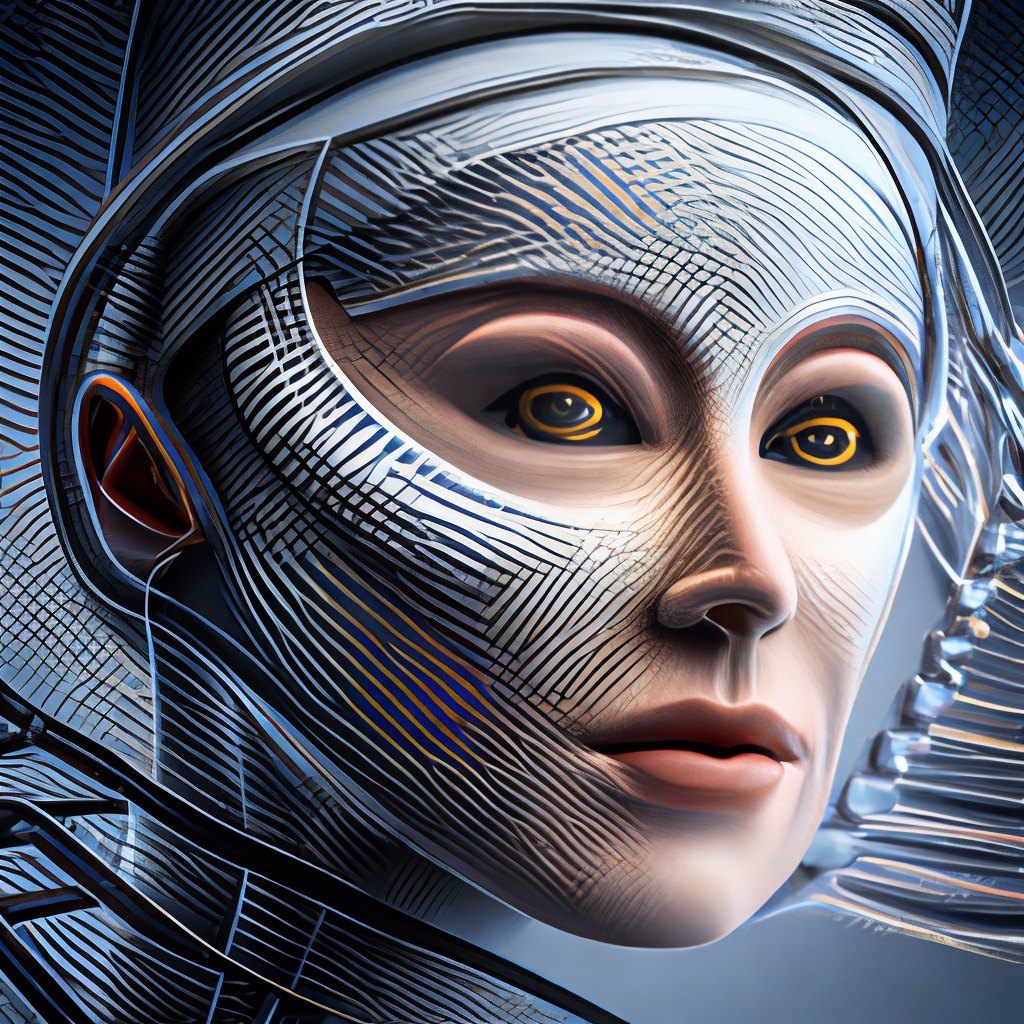 complex 3d render ultra detailed of a beautiful porcelain profile woman android face, cyborg, robotic parts, 150 mm, beautiful studio soft light, rim light, vibrant details, luxurious cyberpunk, lace, hyperrealistic, anatomical, facial muscles, cable electric wires, microchip, elegant, beautiful background, octane render, H. R. Giger style, 8k