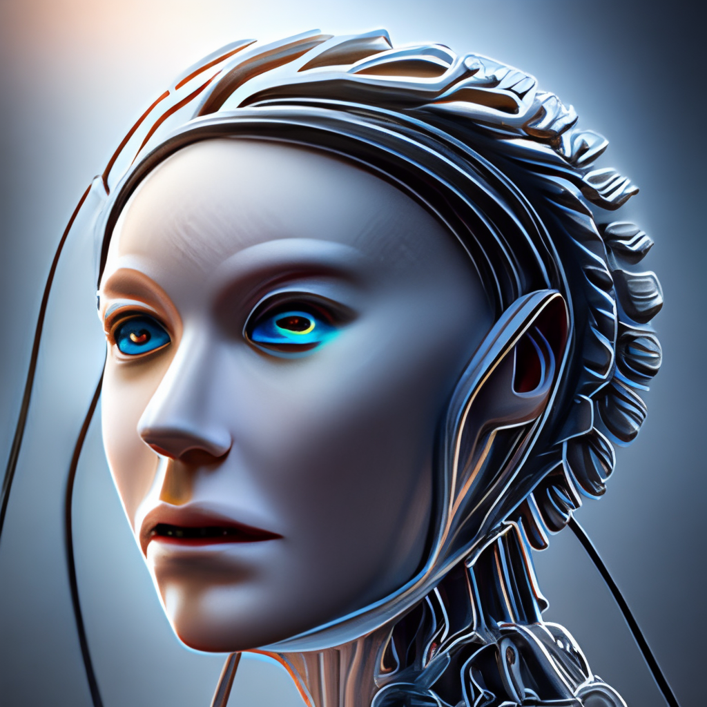 complex 3d render ultra detailed of a beautiful porcelain profile woman android face, cyborg, robotic parts, 150 mm, beautiful studio soft light, rim light, vibrant details, luxurious cyberpunk, lace, hyperrealistic, anatomical, facial muscles, cable electric wires, microchip, elegant, beautiful background, octane render, H. R. Giger style, 8k