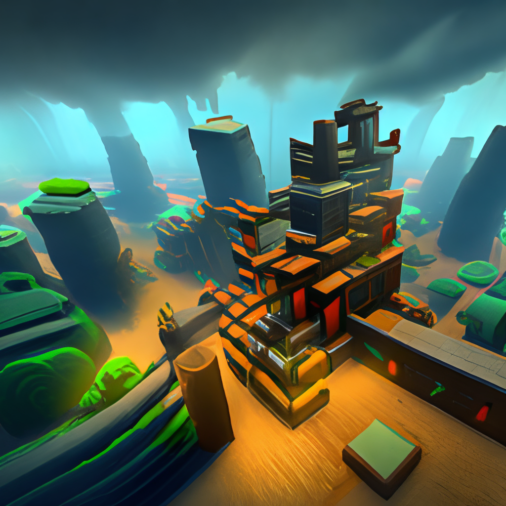sprawling cramped dystopian cityscape in risk of rain 2, floating fragments of rubble, highly detailed 4 k 6 0 fps in - game risk of rain 2 screenshot leak