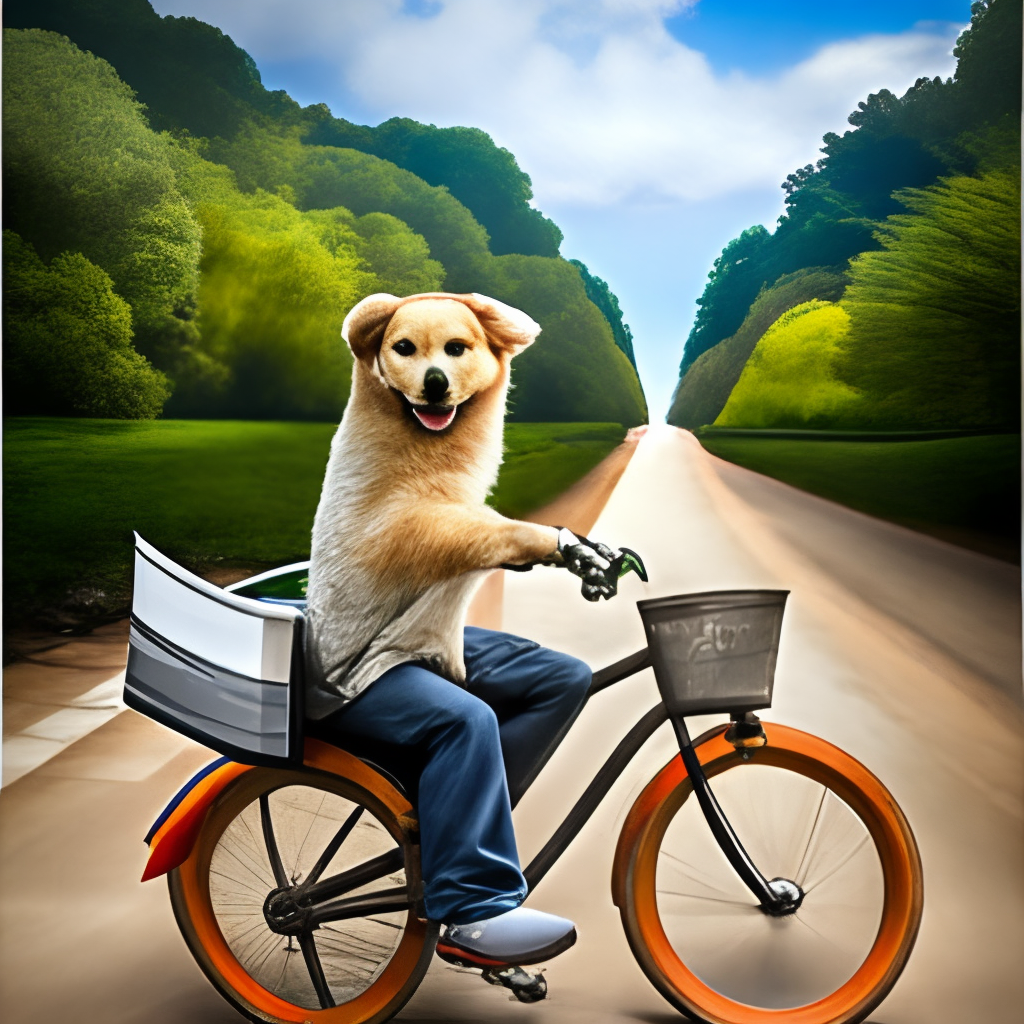 dog on bike
