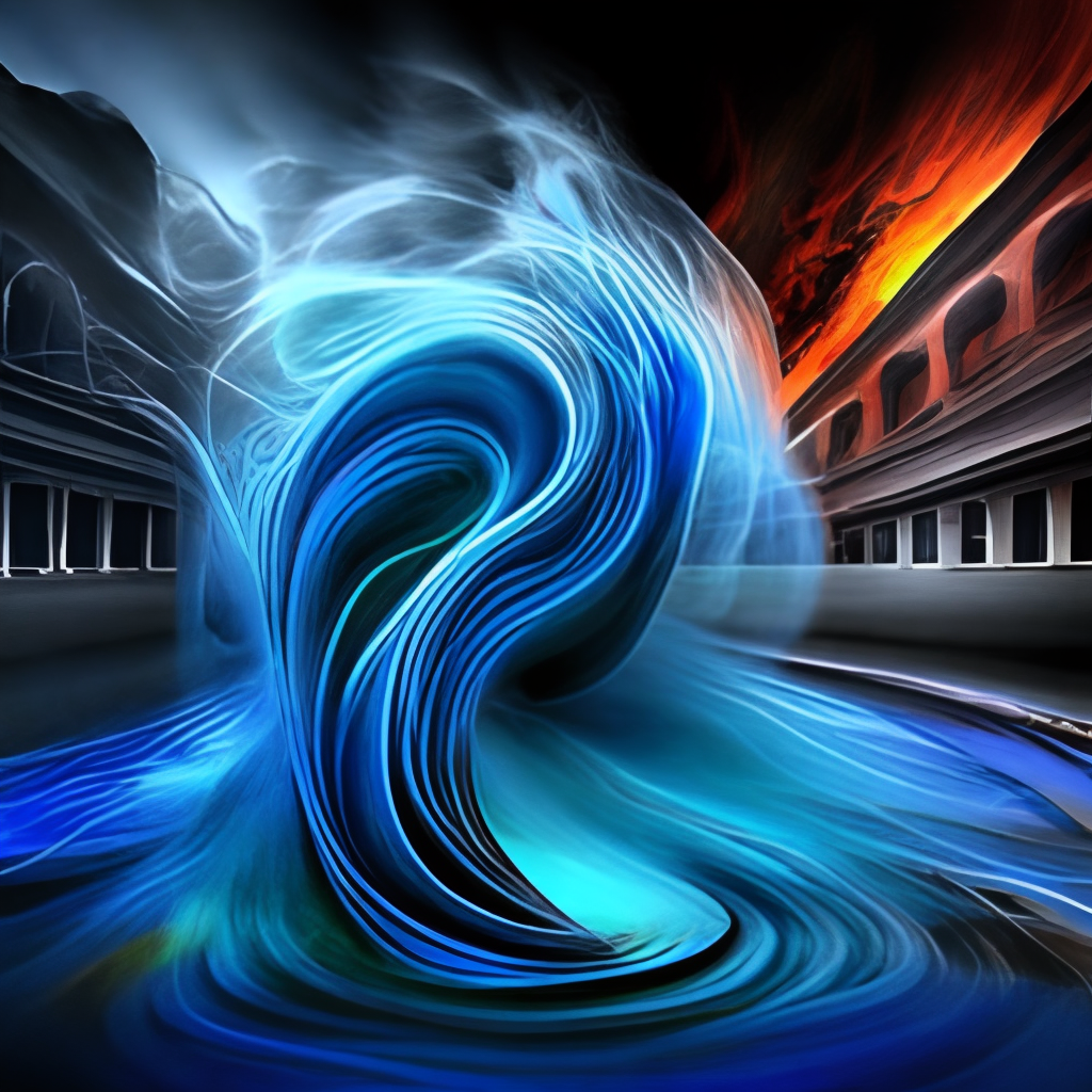 || a picture of a fire and water swirl. organism, liquid, art, gas, electric blue, space, fractal art, darkness, graphics, pattern