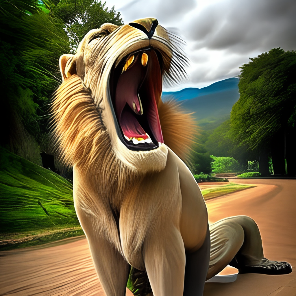 Roaring lion