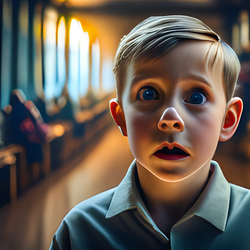 a young boy with a surprised look on his face. forehead, face, nose, cheek, skin, head, lip, chin, eyebrow, hairstyle
