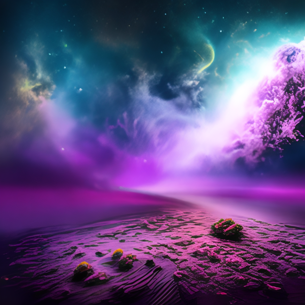 un cuarzo purpura que se expande por el universo 