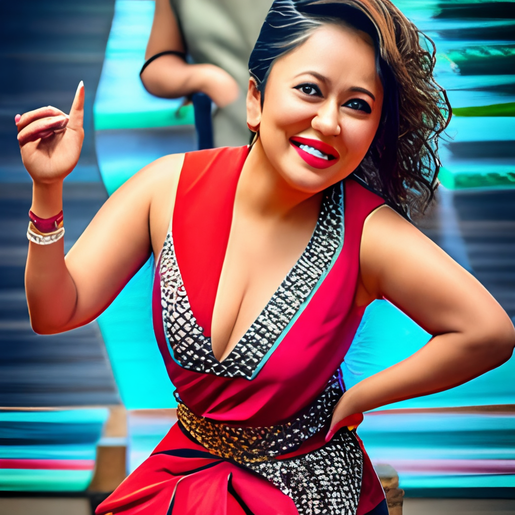 Neha Kakkar posing to the cameras 