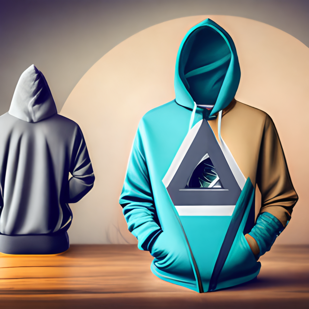 3 sides Hoodie mockup with dark village background