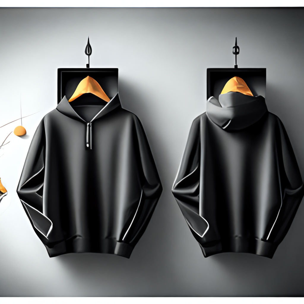 3 sides blank black Hoodie mockup