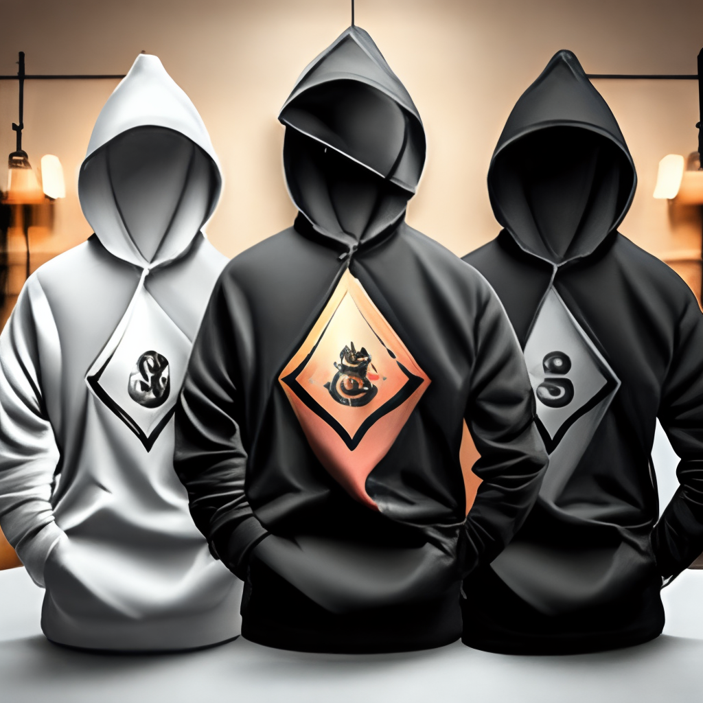 3 sides blank black Hoodie mockup