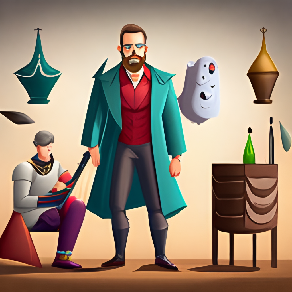 style vector graphics, realism, magician - character of the game D&D5