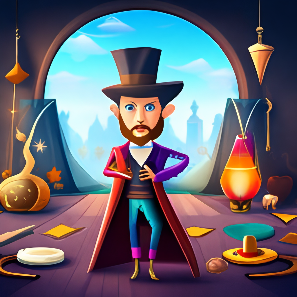 style vector graphics,  magician - character of the game D&D5