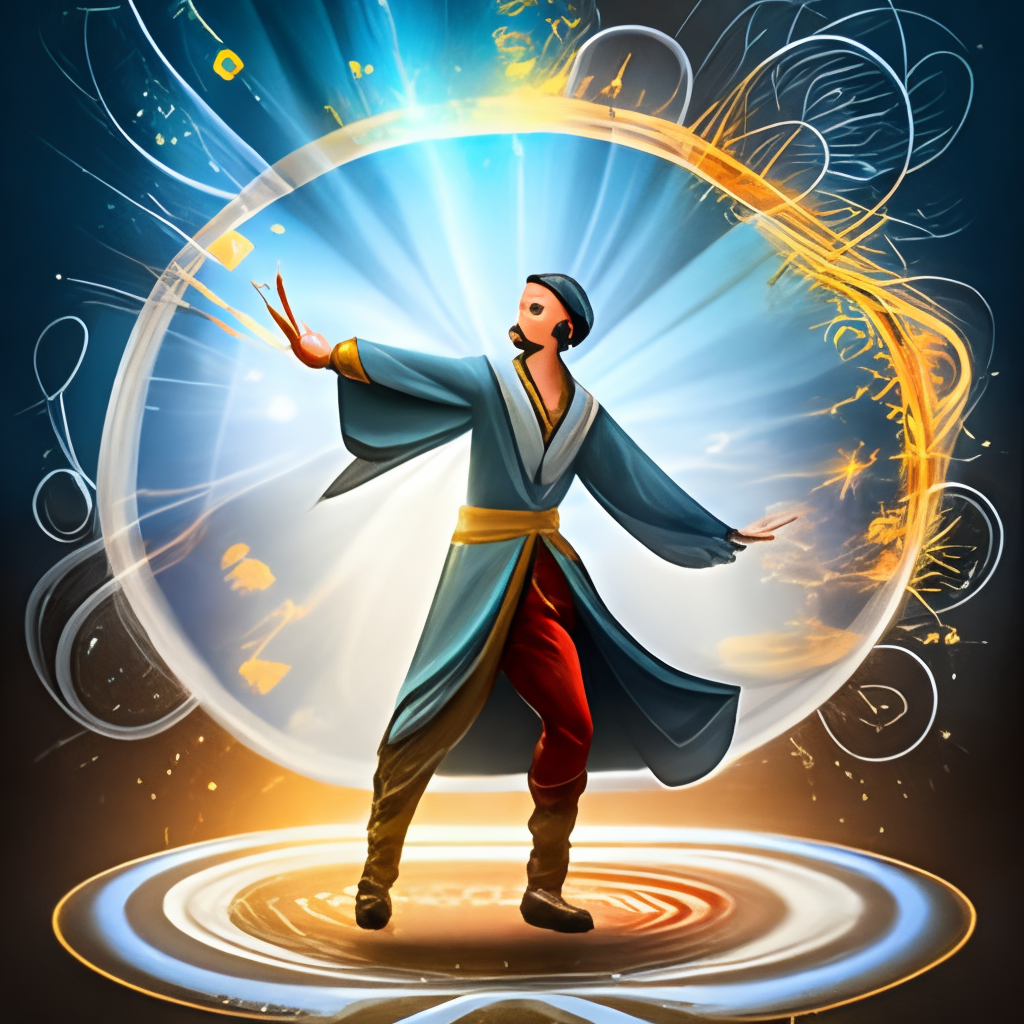 style vector graphics, high detail, dynamic pose, magician character of the game D&D5