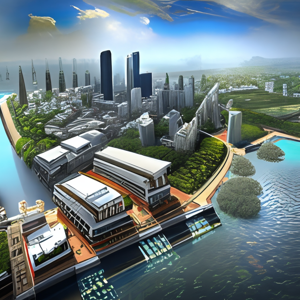 a large modern city in Singapore, realistic
