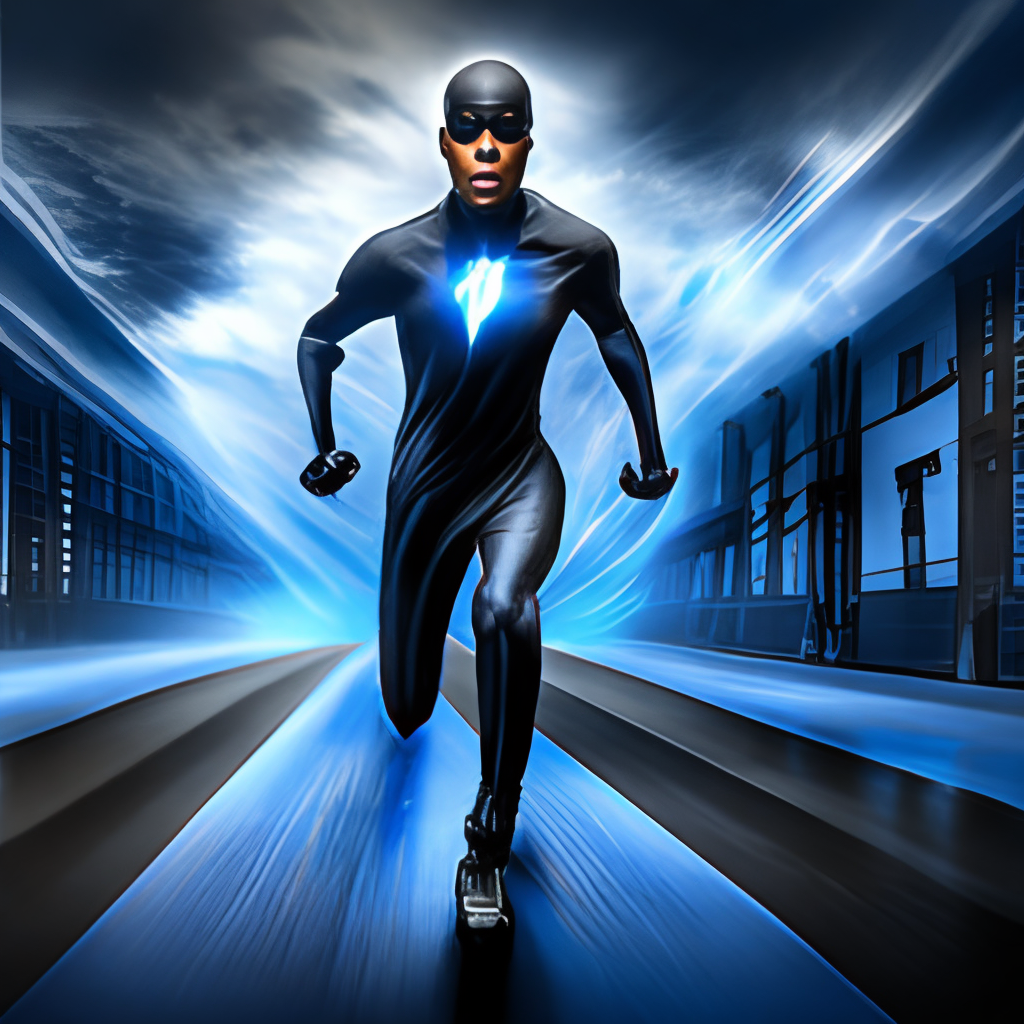 Black Flash, running, 5a avenue, thunder blue, UHD