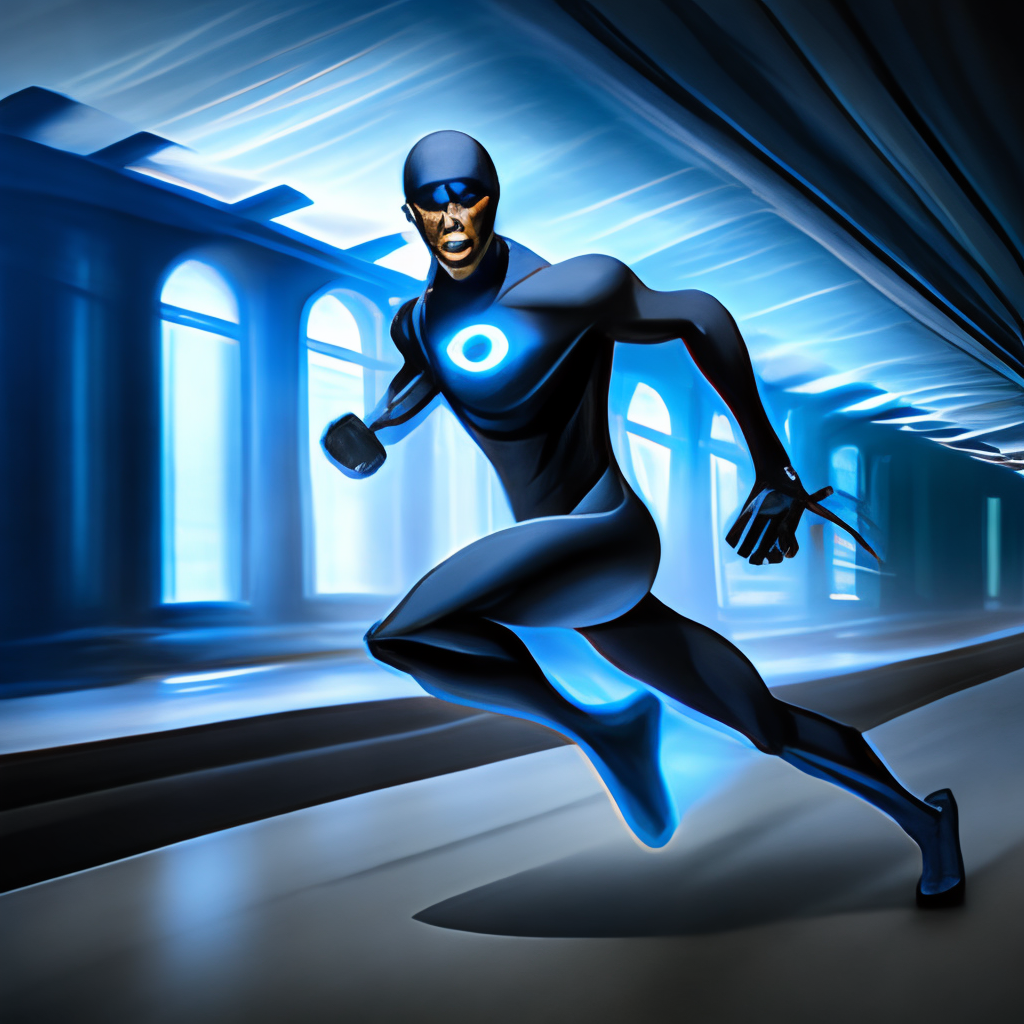 Black Flash, running, 5a avenue, thunder blue, UHD